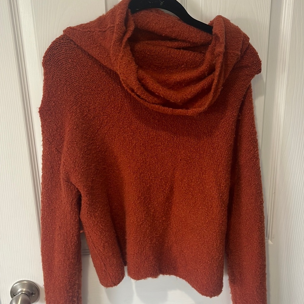 Free People Cozy Orange Sweater